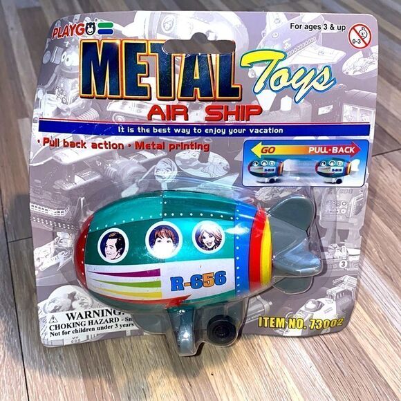 airspace space toy pull and go metal tin toy collectible kid toys air blimp - Picture 1 of 5